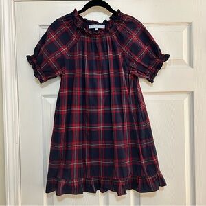 Hill House The Katherine Nap Dress Navy Red Tartan Plaid Ruffle Mini - XS